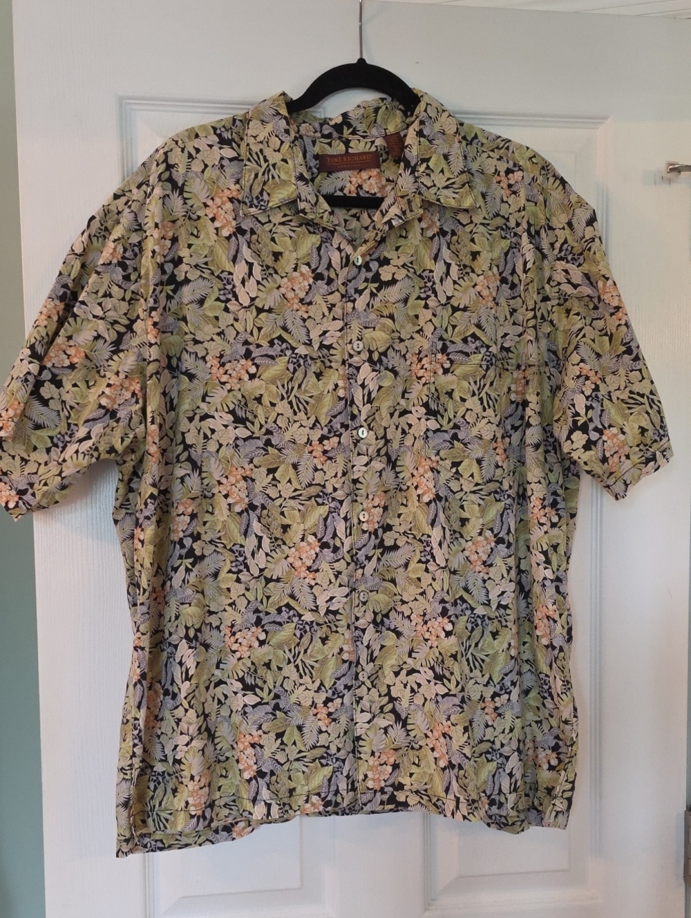 Tori Richard Honolulu Men's Tropical Cotton Lawn Short Sleeve Floral Shirt 2XL